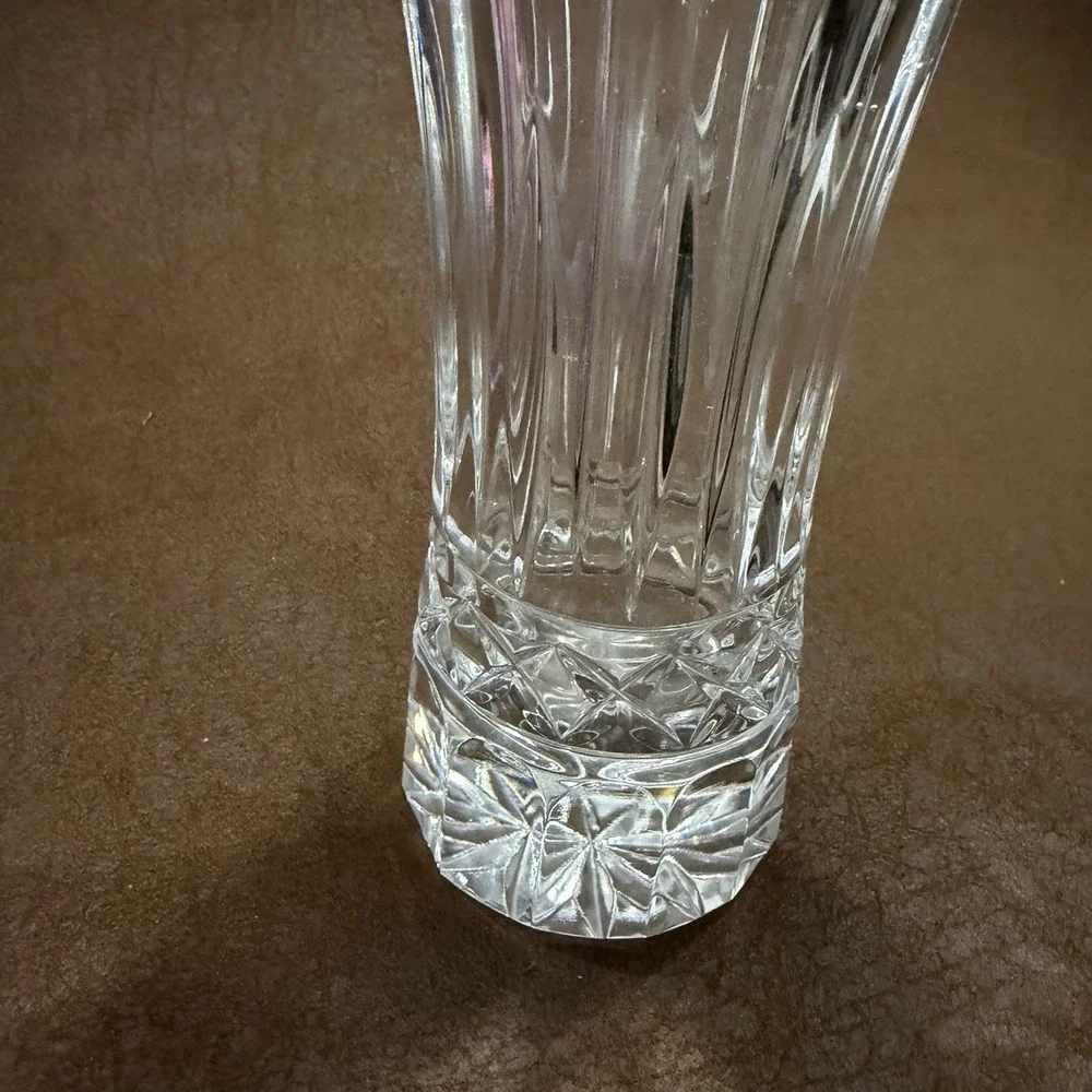 Vintage Lead Crystal Trumpet Bud Vase 7